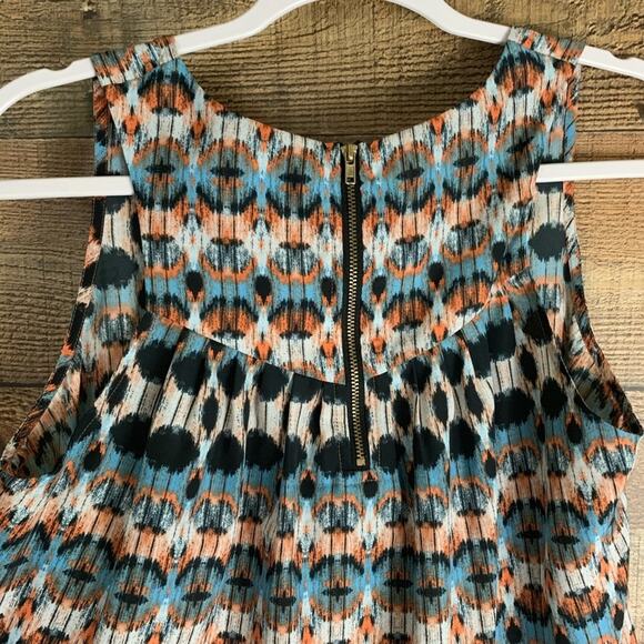 19 Cooper Ikat High Low Tank Top Zipper Back SZ Medium - Picture 4 of 8